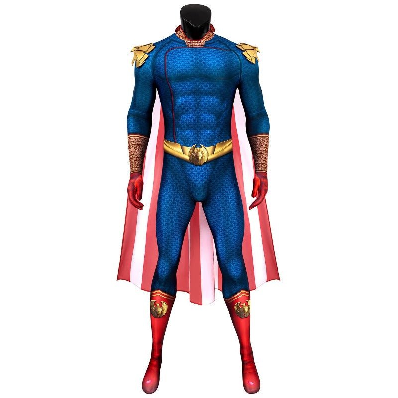 Traje de Homelander con Capa para Hombre – Disfraz de Ben Soldier para Halloween - Fantasia Cosera