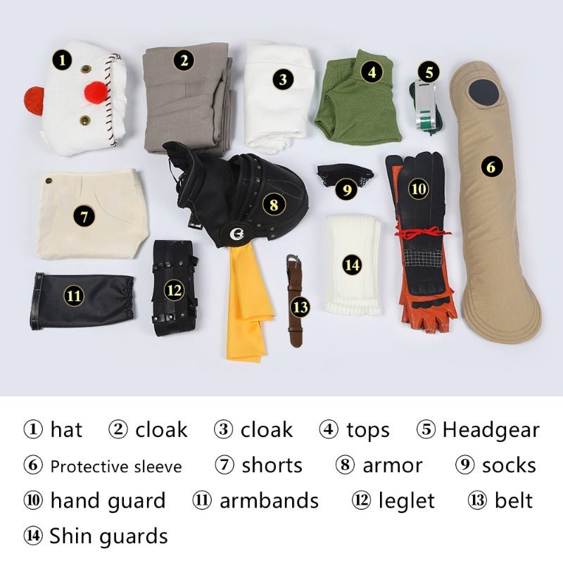 Disfraz de Cosplay de FF Yuffie Kisaragi Capa Conjunto de Dos Piezas con Sombrero para Fans de Final Fantasy - Fantasia Cosera