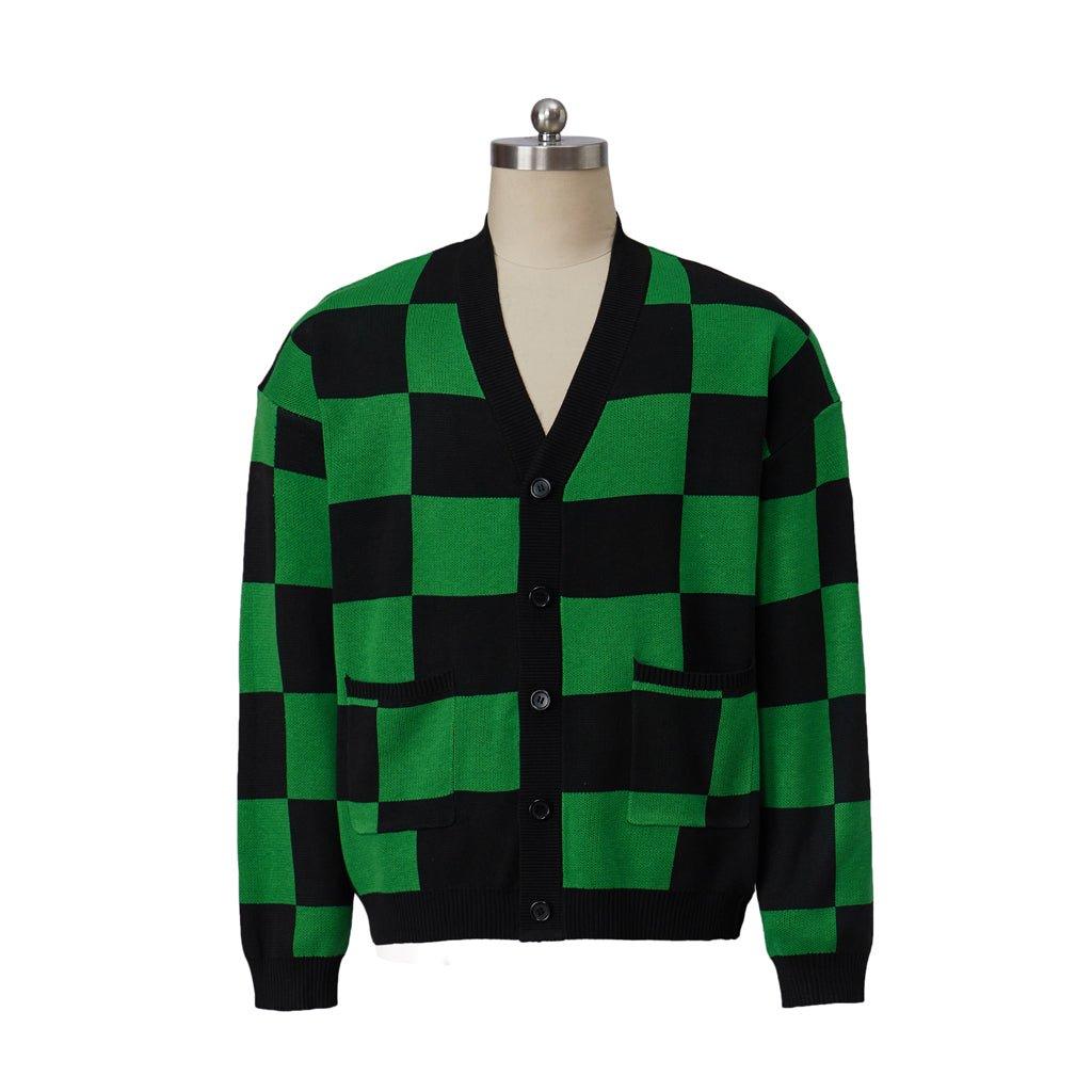 Traje de Cosplay de Kamado Tanjirou | Suéter Cardigan para Hombres | Serie de Suéter de Cosplay - Fantasia Cosera