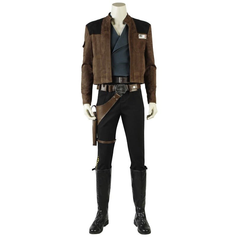 Traje de Han Solo para Cosplay - Camisa, Pantalón, Abrigo y Cinturón para Halloween y Fiestas - Fantasia Cosera