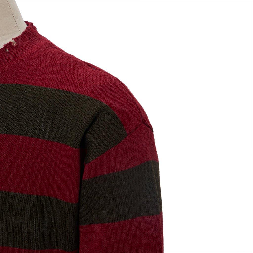 Suéter Cosplay Freddy Krueger | Camiseta de Rayas Rojas de la Película Calle Pesadilla | Suéter Tricotado Unisex para Hombres y Mujeres - Fantasia Cosera
