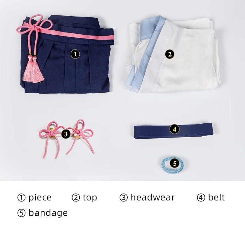 Traje de Cosplay de Kamisato Ayaka Tsubaki de Genshin Impact - Fantasia Cosera