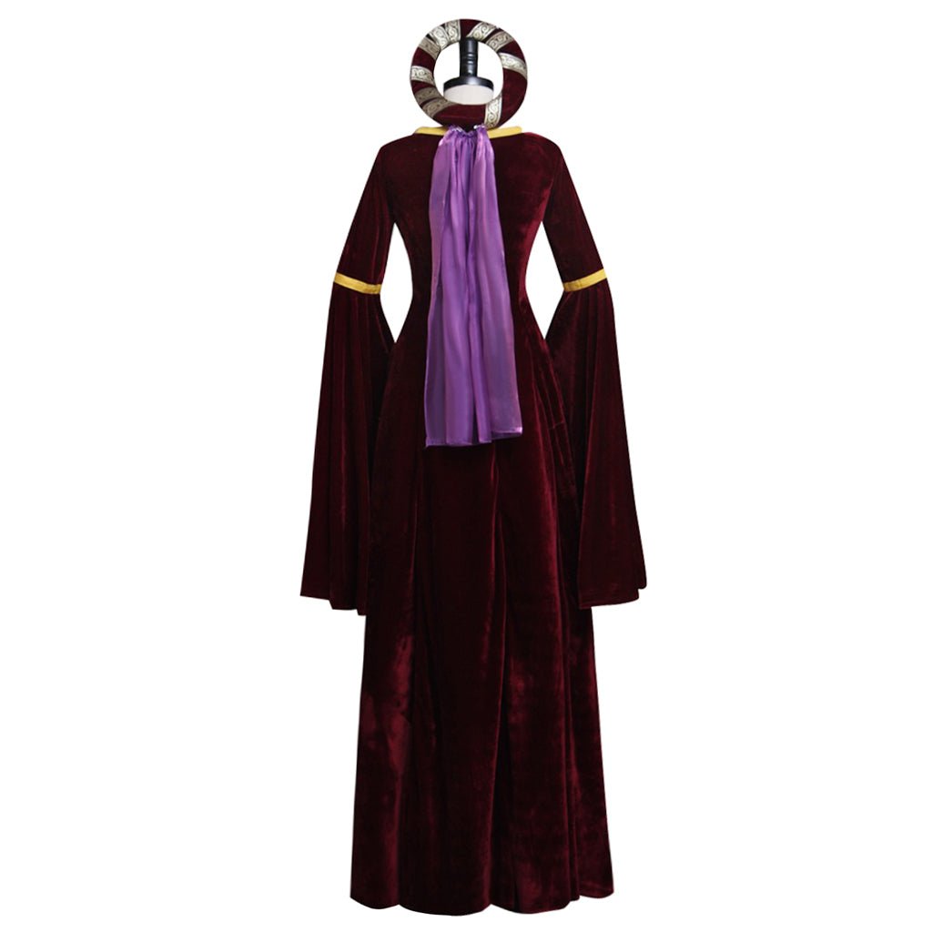 Vestido Renacentista Medieval Rojo Oscuro para Cosplay de Halloween y Carnaval - Fantasia Cosera