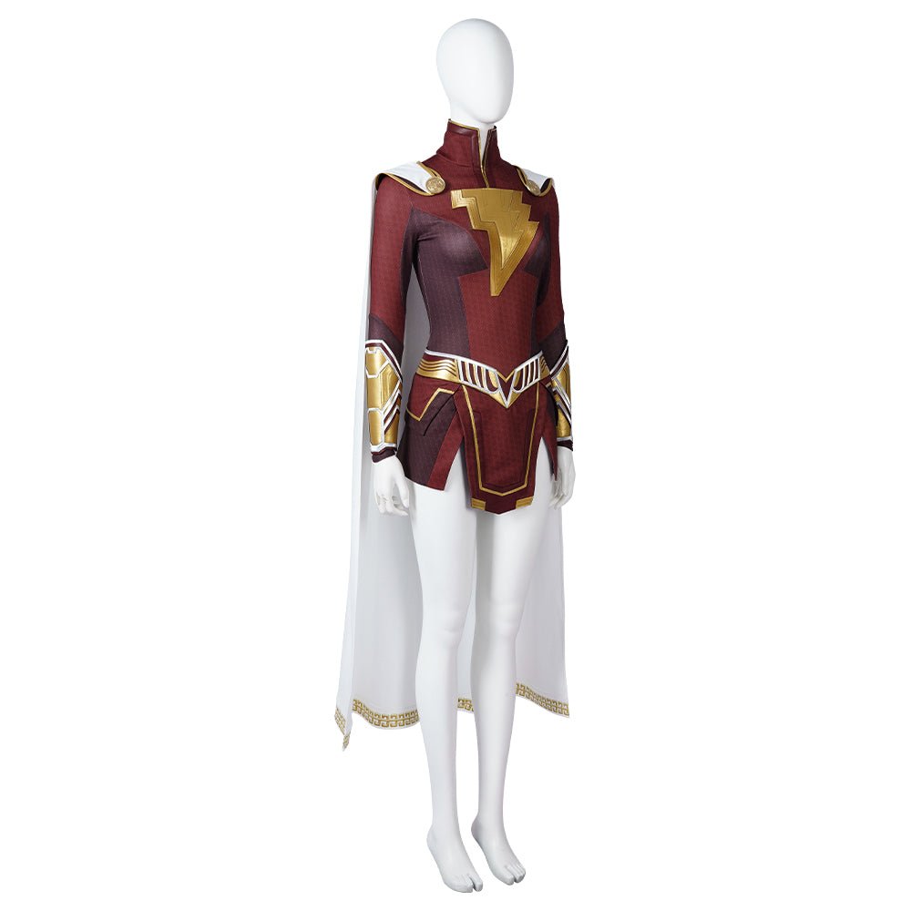 Traje de Cosplay de Mary Batson Artesanal de Shazam! Furia de los Dioses - Fantasia Cosera