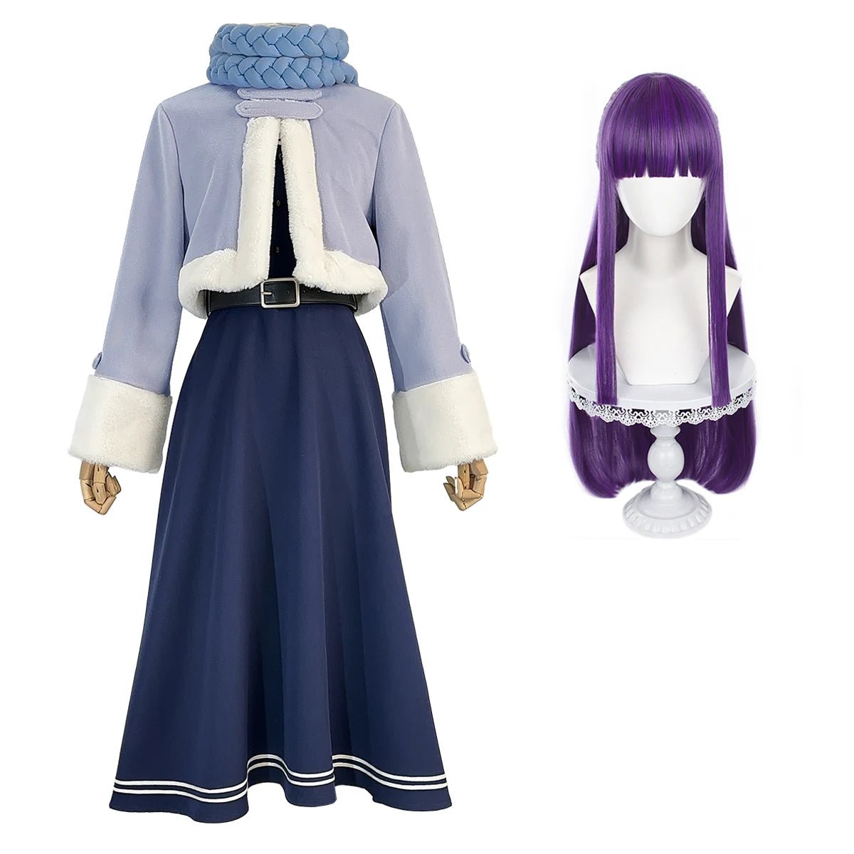 Frieren Más Allá del Final del Viaje Anime Fern Traje de Cosplay Peluca Chaqueta de Invierno Vestido Casual Regalo de Año Nuevo - Fantasia Cosera
