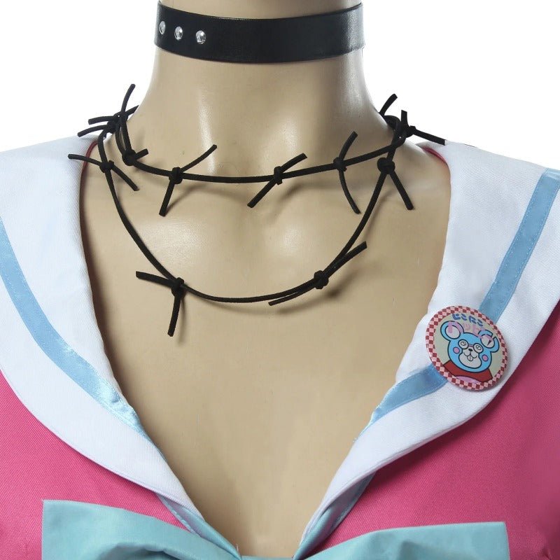 Traje de Cosplay de Miu Iruma de Danganronpa para Mujer - Uniforme Escolar Rosa - Fantasia Cosera