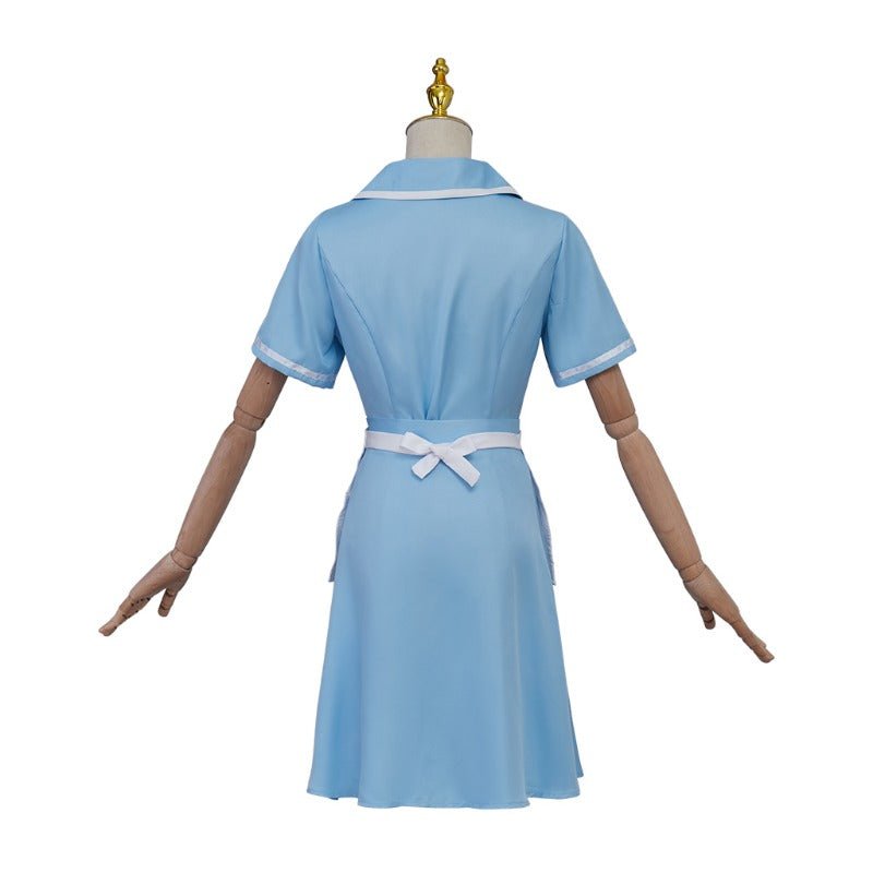 Vestido de Camarera Azul con Delantal para Mujer – Inspirado en Waitress el Musical - Fantasia Cosera