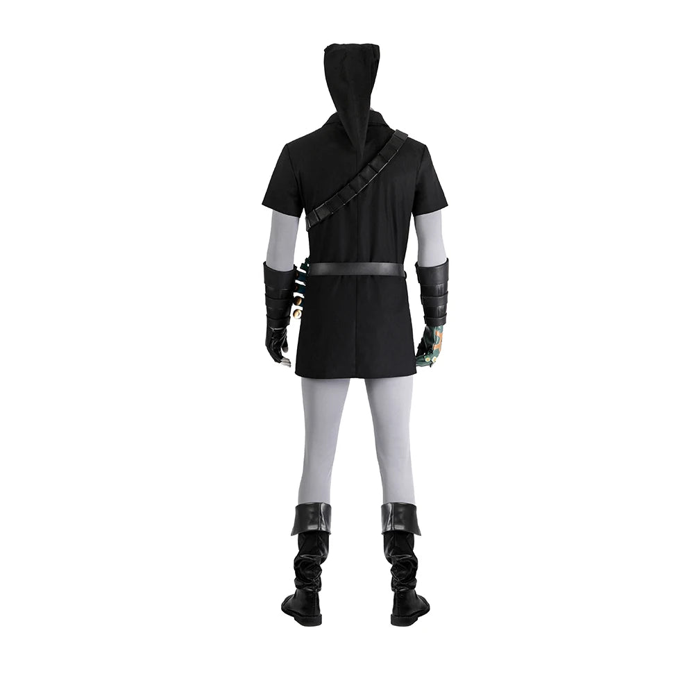 Traje de Cosplay Oscuro de Zelda para Hombres - Uniforme de Batalla Negro Conjunto Completo para Halloween, Carnaval y Fiestas Temáticas - Fantasia Cosera