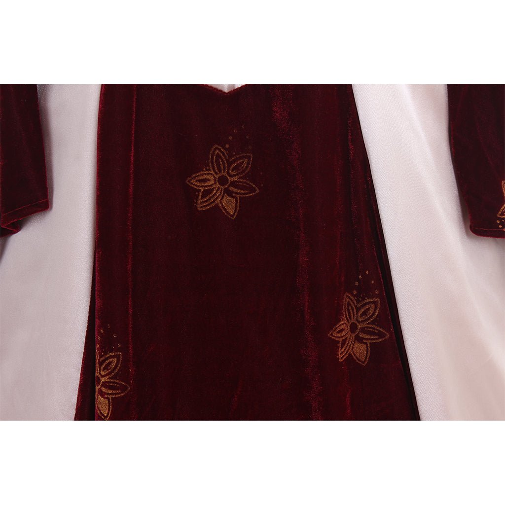Vestido Medieval Rosa para Cosplay de Mangas Largas con Capucha Hecho a Medida de Satén/Terciopelo - Fantasia Cosera
