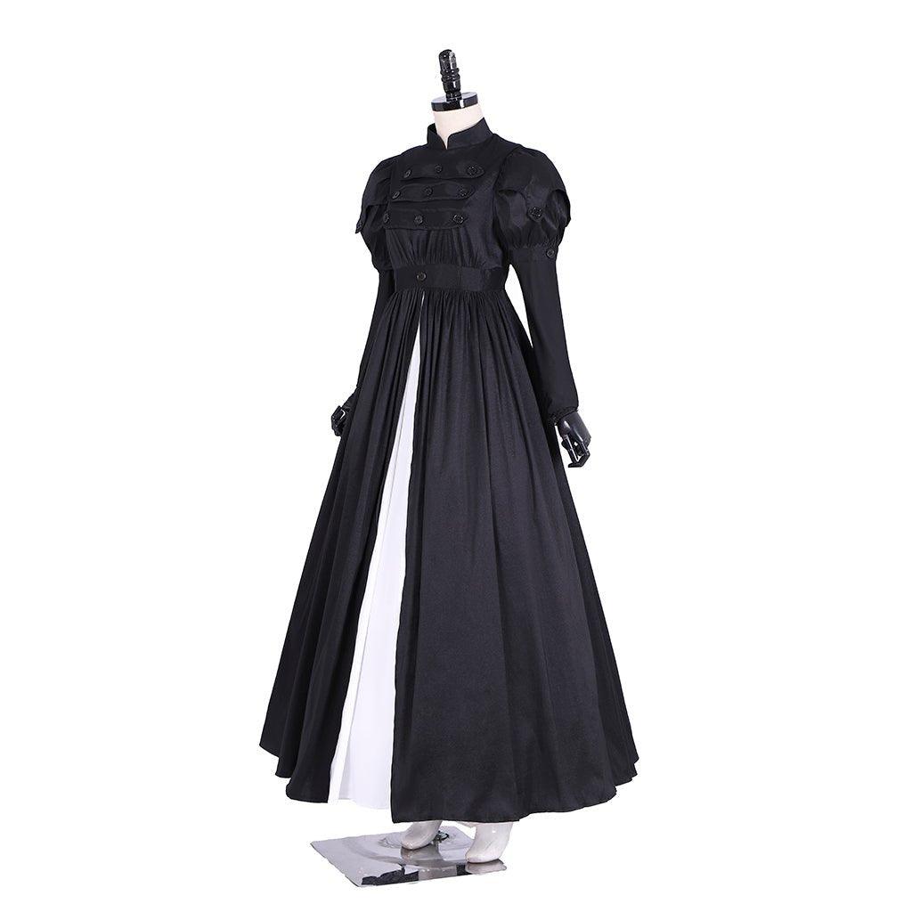 Vestido de Cosplay Eliza de Hamilton | Vestido de Gala Negro para Mujer Adulta | Satinado Personalizado para Halloween - Fantasia Cosera