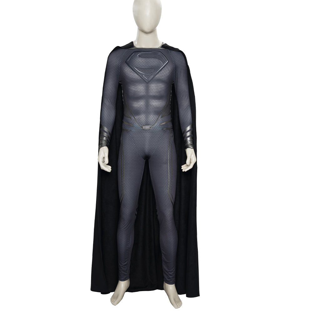 Traje de Clark Kent Cosplay para Hombres, Traje Negro, Capa, Botas, Conjunto Completo Disfraz de Halloween - Fantasia Cosera