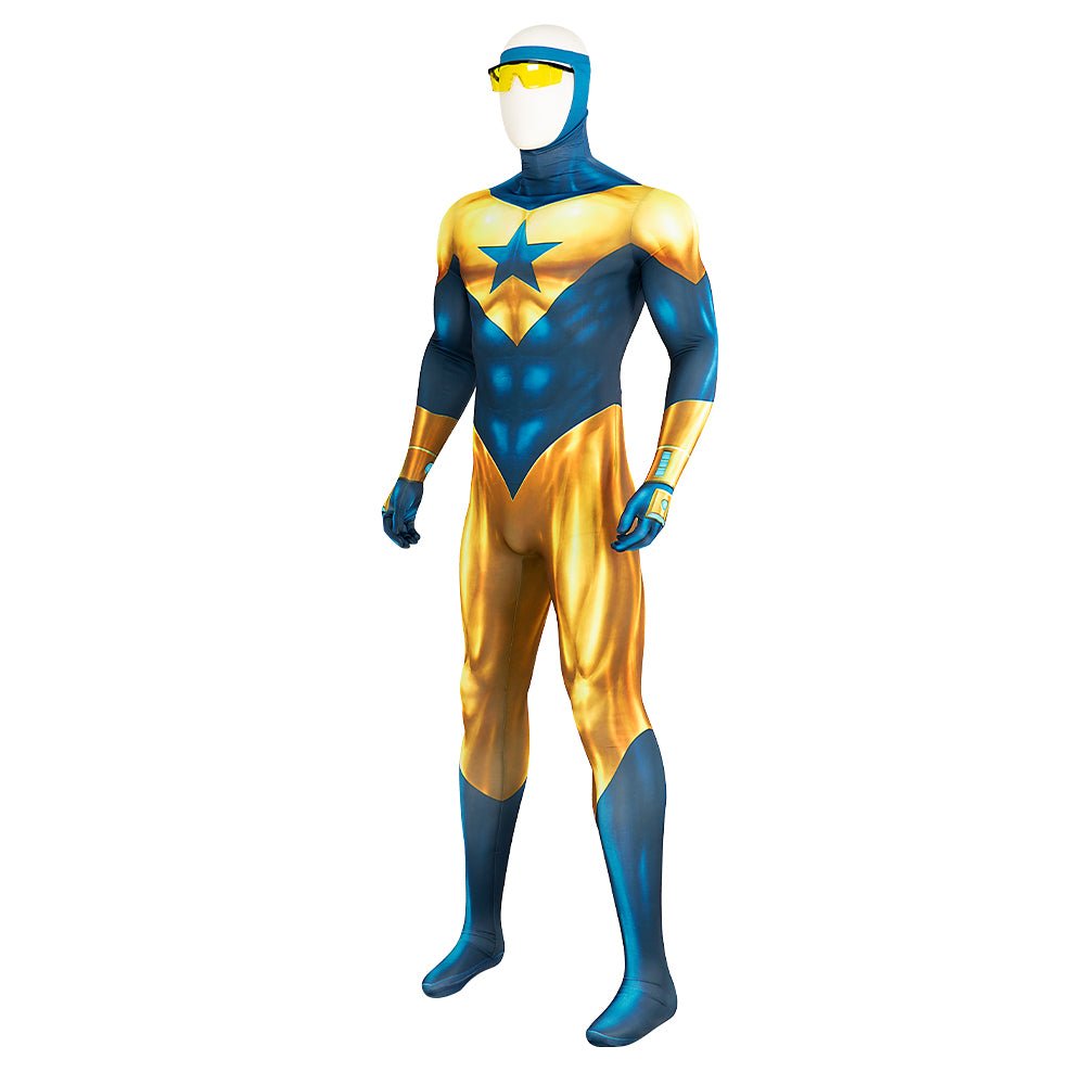 Traje de Booster Gold Michael Jon Carter para Hombres – Cosplay con Gafas - Fantasia Cosera