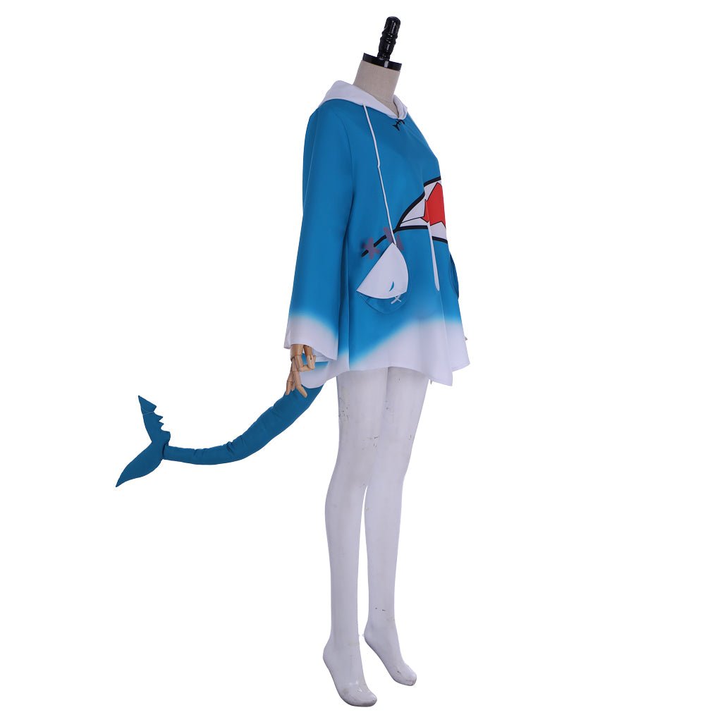 Traje de Cosplay de Chaqueta de Tiburón de Gawr Gura de Hololive VTuber - Fantasia Cosera