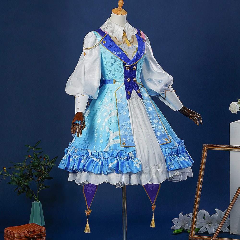 Traje de Kamisato Ayaka de Genshin Impact - Conjunto de Cosplay Carta Floral - Fantasia Cosera