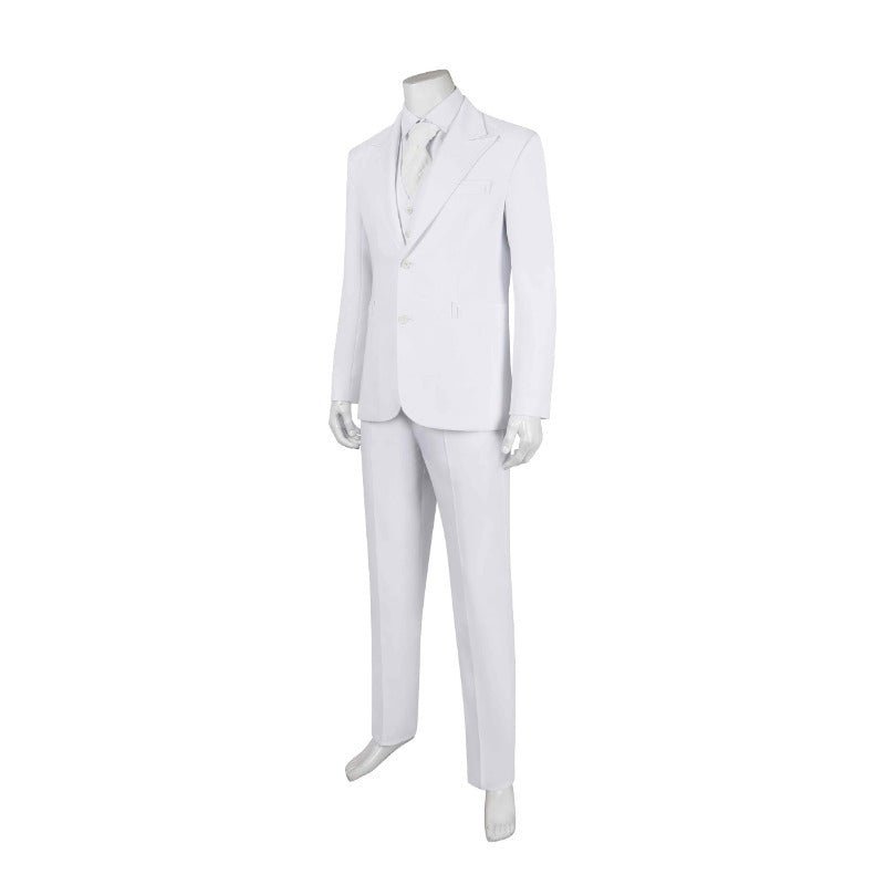 Traje de Cosplay Joker 2 Arthur Fleck Blanco - Conjunto Completo: Traje, Camisa, Chaleco, Pantalones, Corbata - Fantasia Cosera