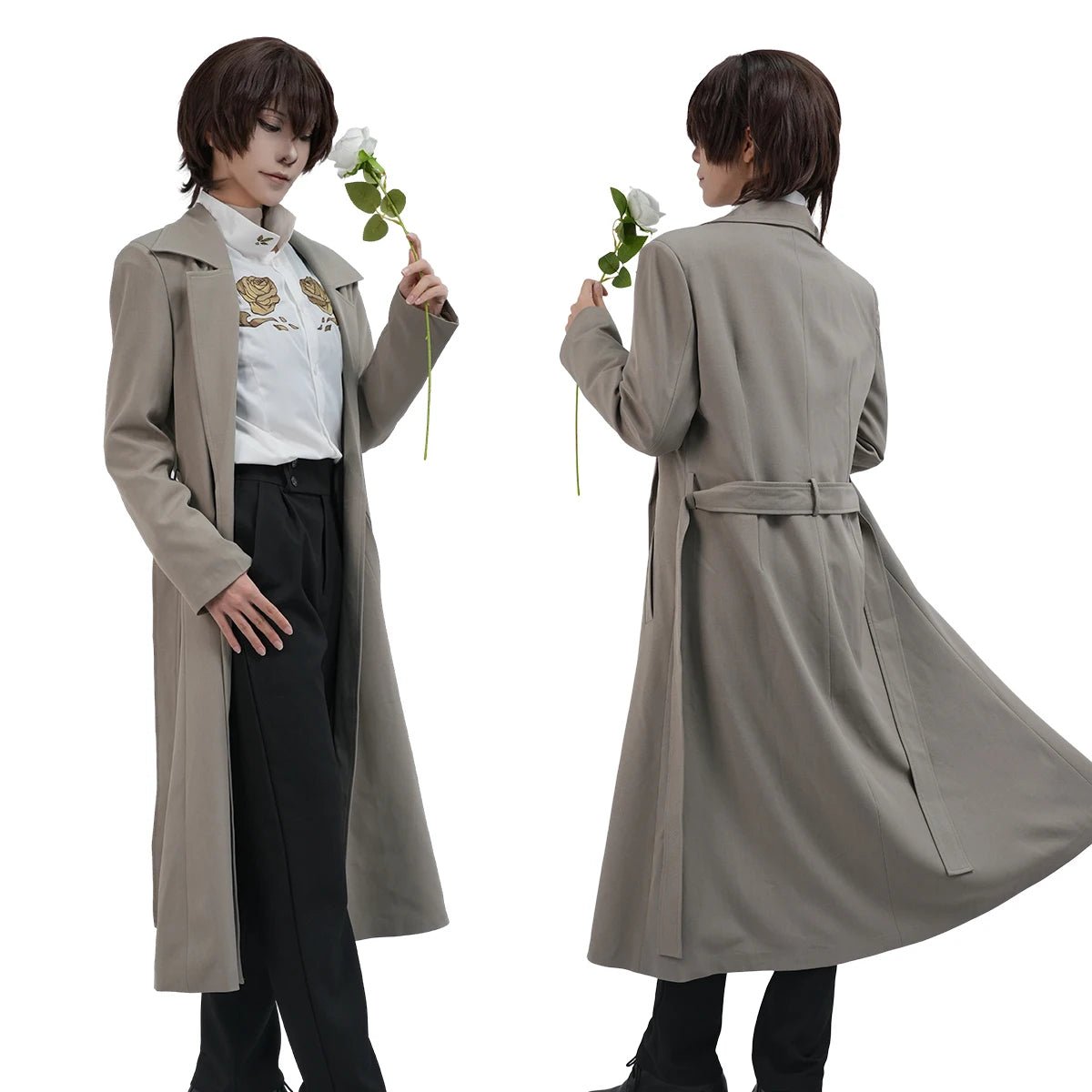 Traje Cosplay Dazai Osamu Bungo Stray Dogs Peluca Aniversario 10 Abrigo Pantalón Camisa Regalo Halloween Navidad - Fantasia Cosera