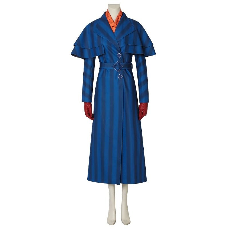 Traje de Cosplay de Mary Poppins Returns Azul Marino para Adultos - Fantasia Cosera
