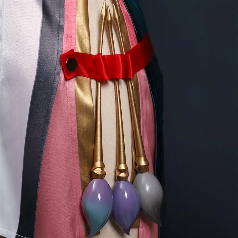 Traje de Cosplay Zhezhi de Juego Wuthering Waves - Vestido de Pintora con Pincel Encantado para Mujer, Disfraz para Fiesta de Halloween - Fantasia Cosera