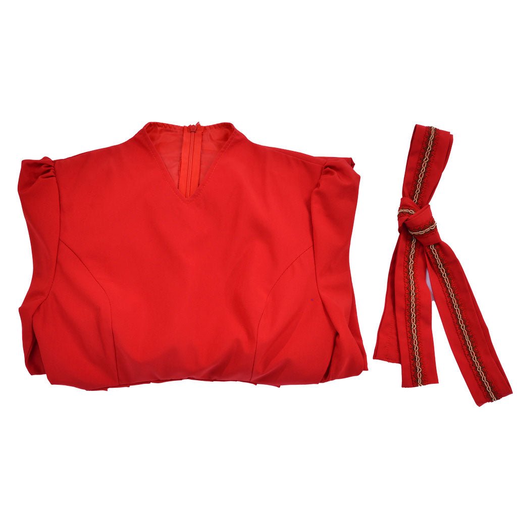 Vestido de Cosplay de Buttercup de La Princesa Prometida - Vestido Rojo de Mangas Largas con Escote en V para Bodas, Bailes y Eventos - Fantasia Cosera