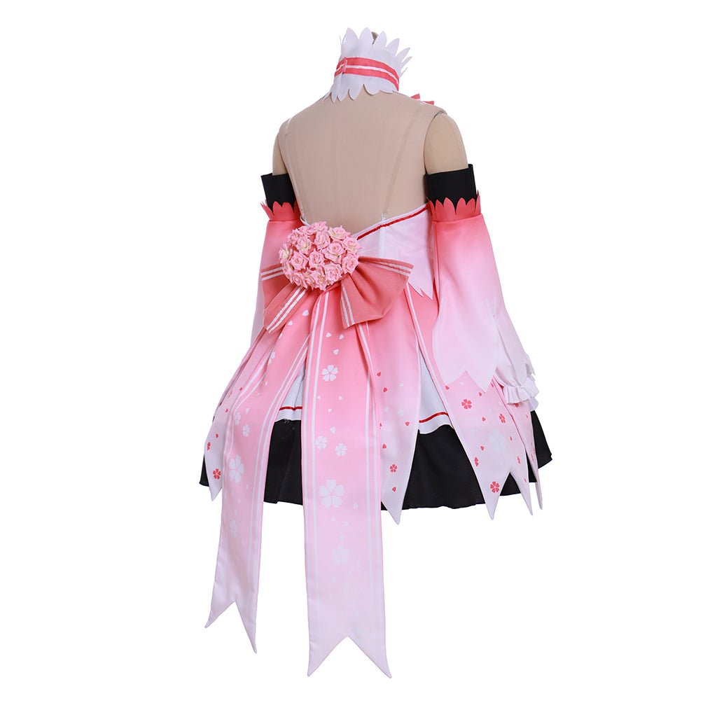 Vestido Rosa de Sakura Miku Hatsune Miku Vocaloid para Cosplay - Fantasia Cosera