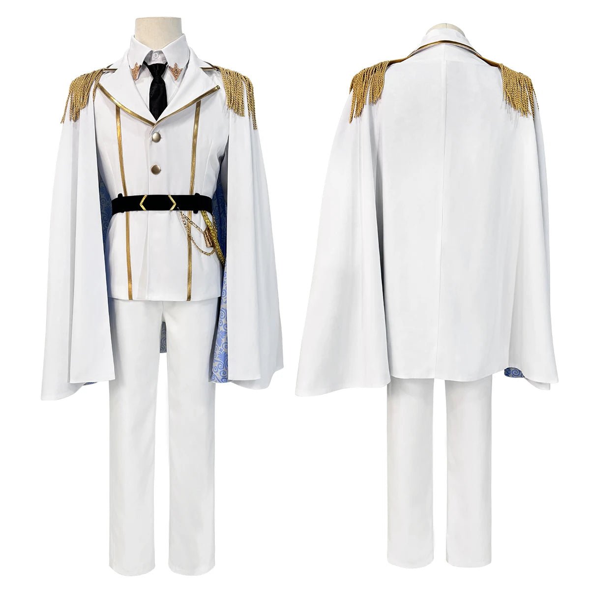 Traje de Cosplay de Isagi de Blue Lock Anime, Serie Ángeles y Demonios, Incluye Chaqueta, Pantalones, Capa Blanca y Red de Rosas para Halloween - Fantasia Cosera