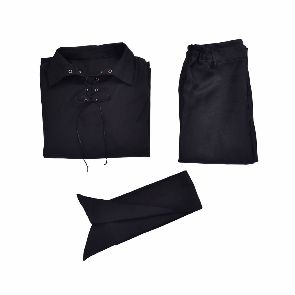 Traje de Cosplay de Westley de La Princesa Prometida - Traje de Guerrero Espadachín Negro para Halloween - Fantasia Cosera