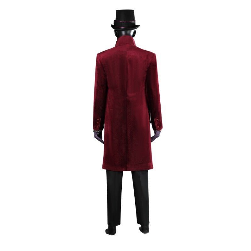 Traje de Cosplay Willy Wonka Rojo 2023 Timothee Chalamet para Halloween - Fantasia Cosera