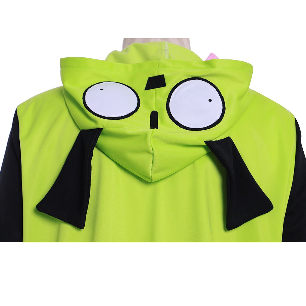 Chaqueta con Capucha Invader Zim Gir Casual con Cremallera para Hombres Adultos - Fantasia Cosera