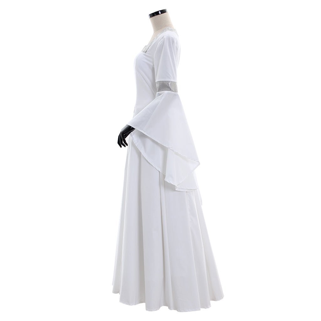 Vestido Medieval Blanco de Princesa Renacentista - Disfraz de Cosplay y Vestido de Boda Retro - Fantasia Cosera