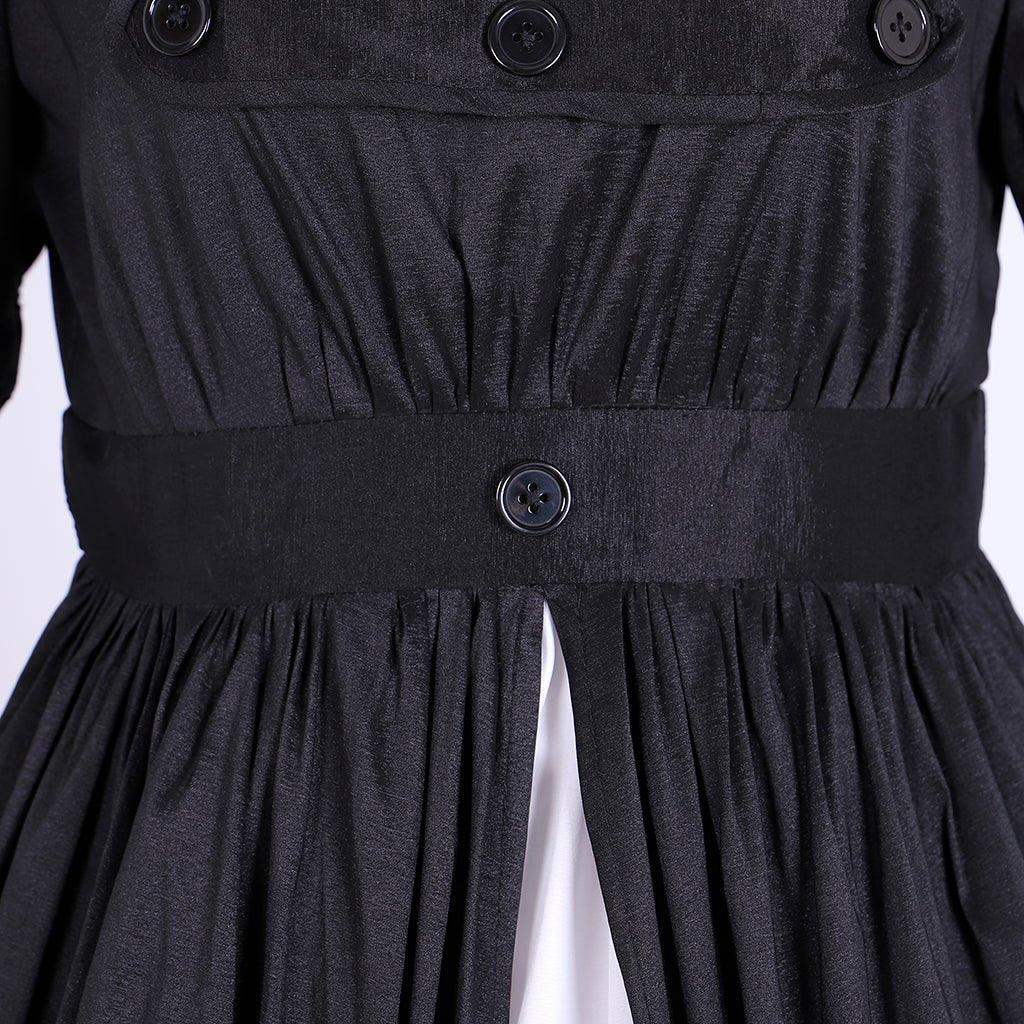 Vestido de Cosplay Eliza de Hamilton | Vestido de Gala Negro para Mujer Adulta | Satinado Personalizado para Halloween - Fantasia Cosera