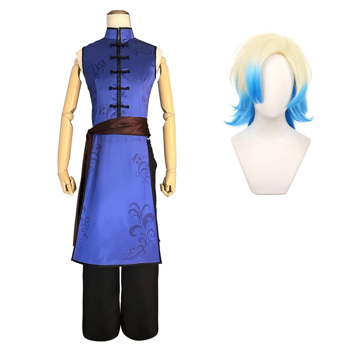 Traje de Cosplay de Kaiser de Blue Lock, Traje Chino Kung Fu Tang con Peluca de Fibras Sintéticas Ajustable para Fiestas - Fantasia Cosera