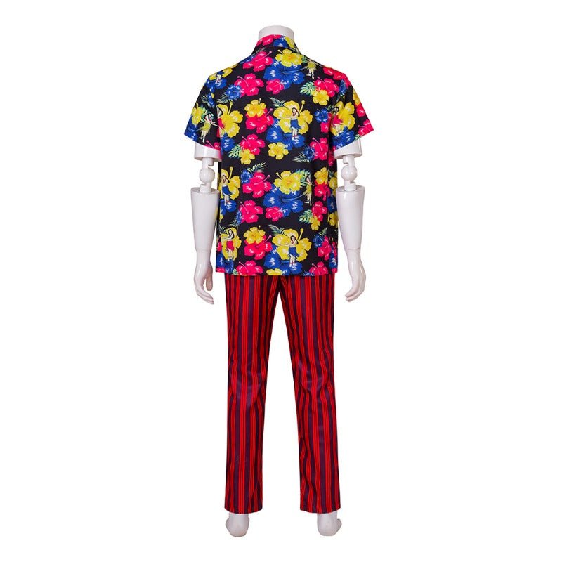 Traje de Ace Ventura Detective de Mascotas Camisa Hawaiana Pantalones Cinturón Juego Completo - Fantasia Cosera