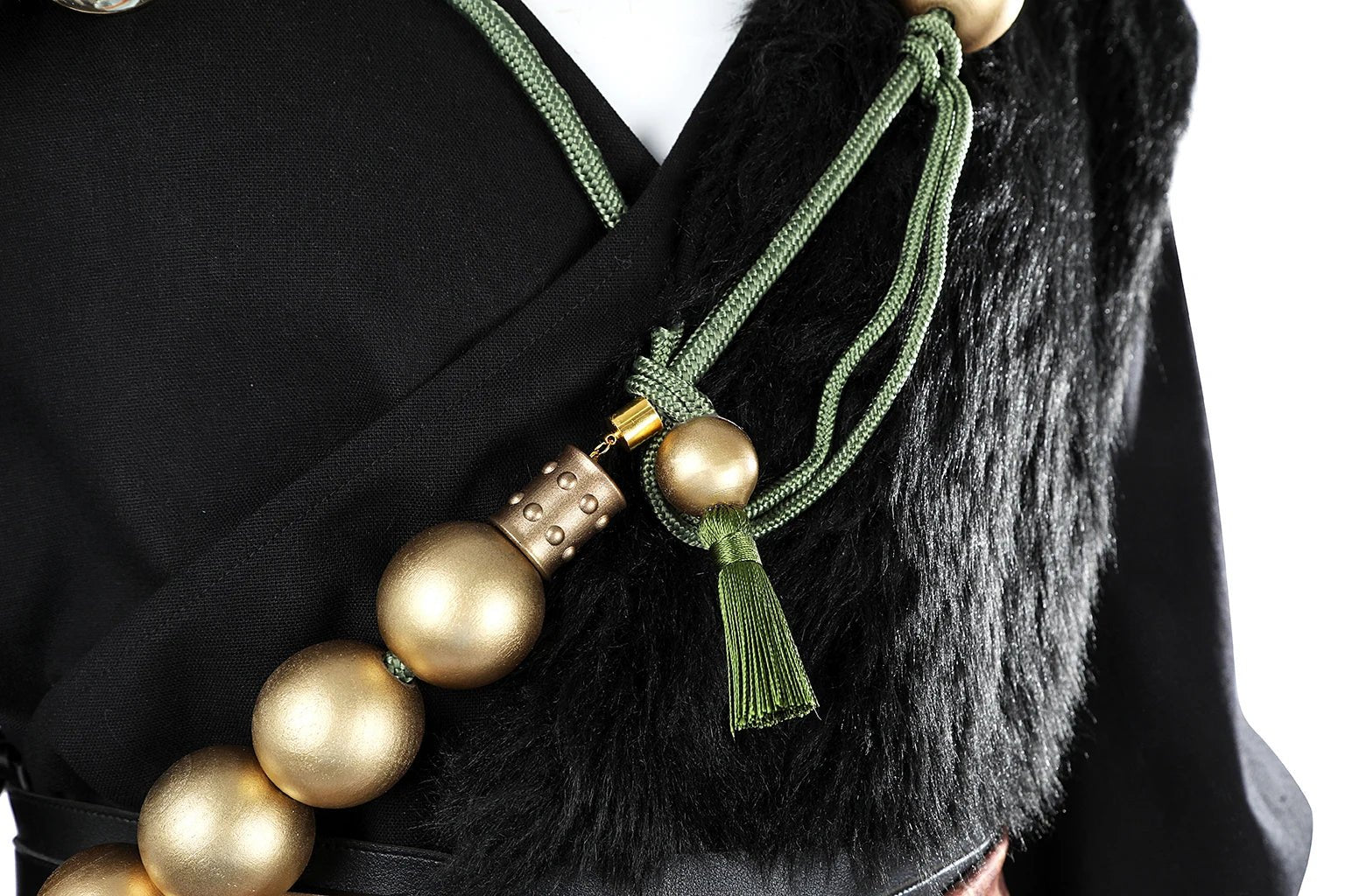 Traje de Cosplay Black Myth Wukong | Toga Negra Premium de Seda Ebony Conjunto Completo - Fantasia Cosera