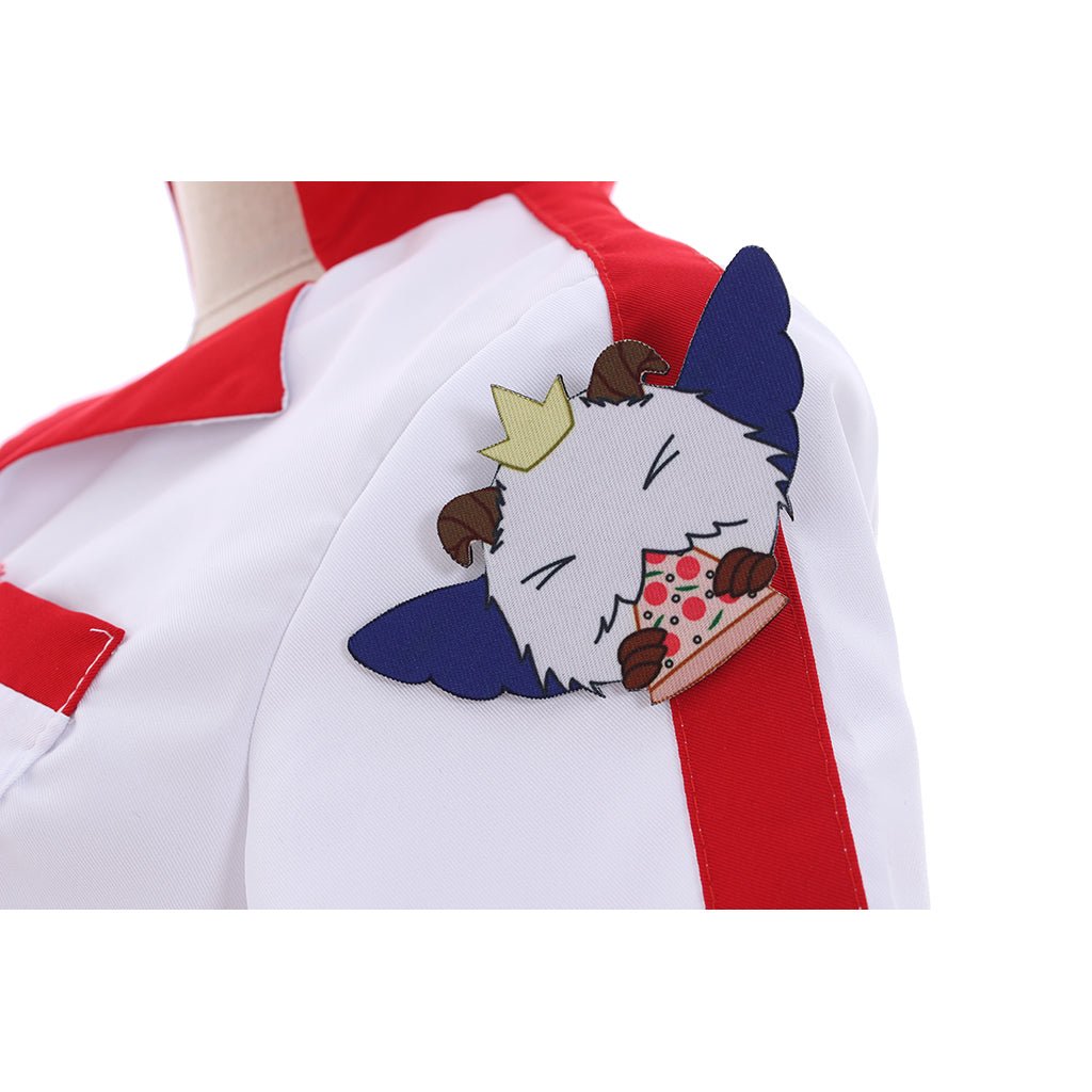 Traje de Cosplay de Sivir Repartidora de Pizza para Mujer | Top Corto, Shorts y Sombrero - Fantasia Cosera