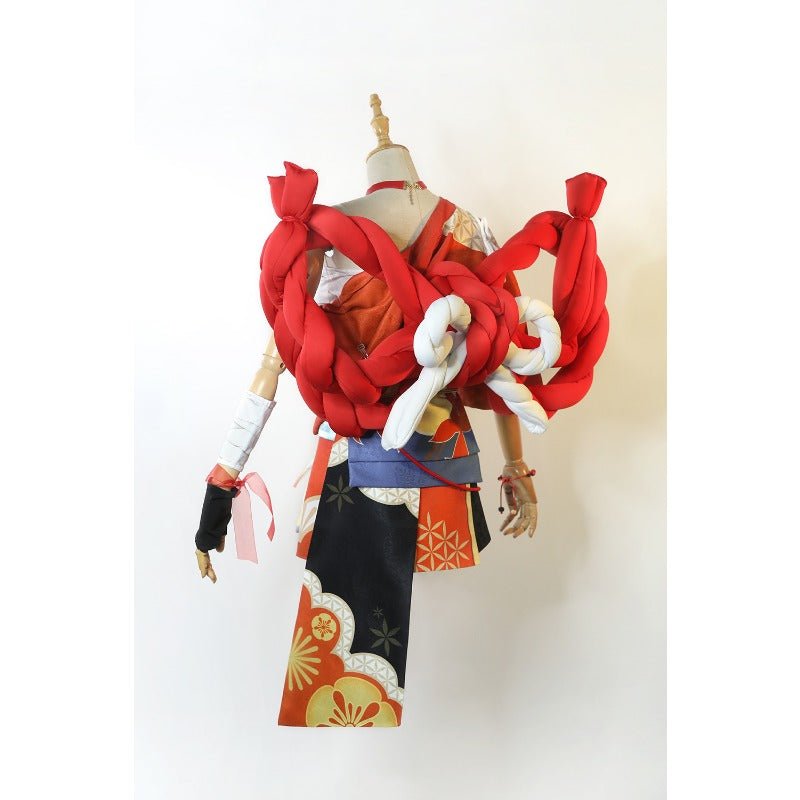 Traje de Cosplay de Yoimiya Kimono con Peluca | Outfit de Genshin Impact - Fantasia Cosera