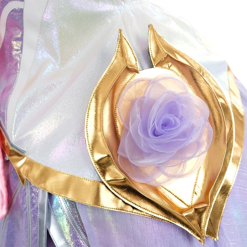 Traje de Cosplay LOL Rosa de Cristal Seraphine - Diseño de Rosa Outfit Halloween Mujer Nuevo Skin - Fantasia Cosera