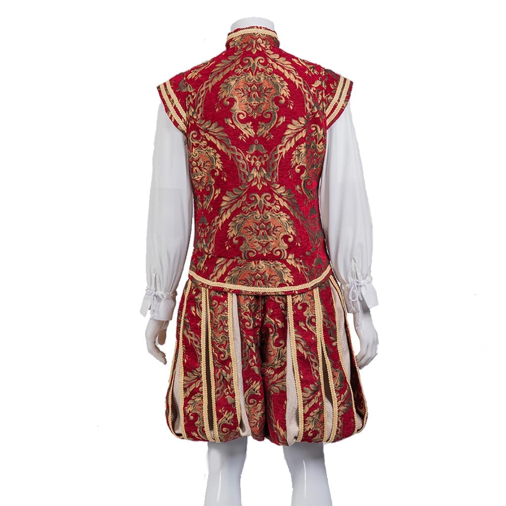 Traje de Príncipe Tudor del Siglo XV - Lujoso Chaleco Bordado y Pantalones Conjunto Completo - Fantasia Cosera
