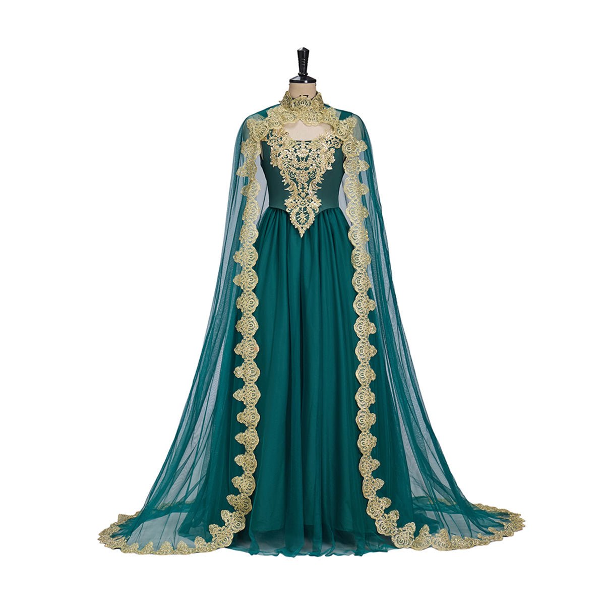 Vestido Retro Verde para Cosplay - Traje de Noche Vintage - Fantasia Cosera