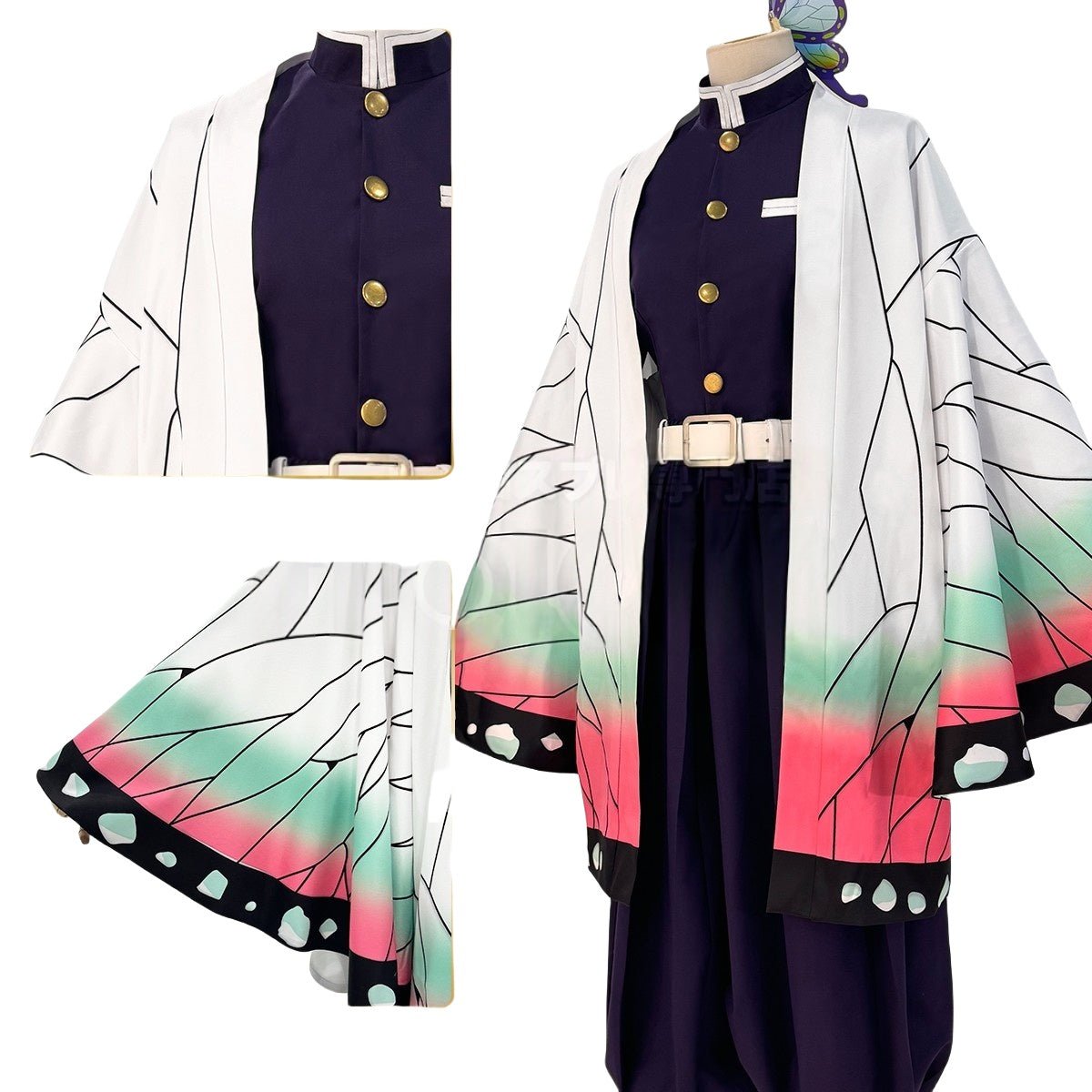 Traje de Cosplay Demon Slayer Shinobu Kocho y Kanae Kocho - Calidad Premium - Fantasia Cosera