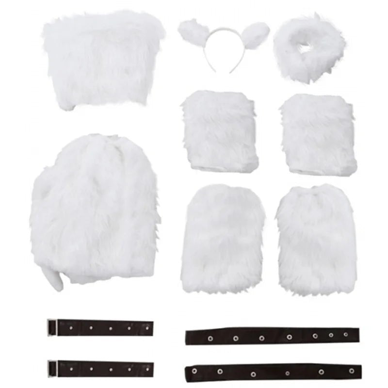 Traje de Cosplay de Gatita Katarina de LOL para Mujer - Disfraz de Batalla Blanca para Halloween y Fiestas - Fantasia Cosera