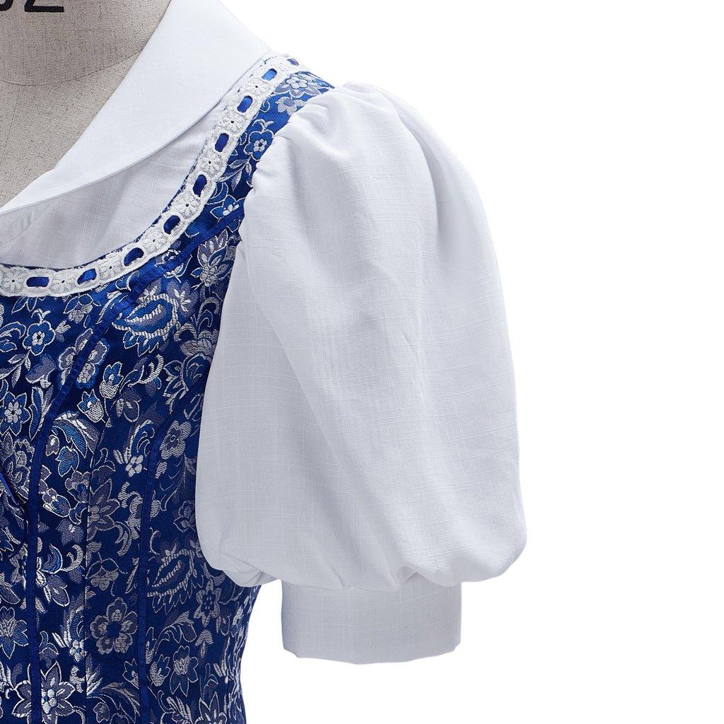 Vestido de Doncella Azul de Belle para Mujer - Disfraz de Princesa Belle - Fantasia Cosera