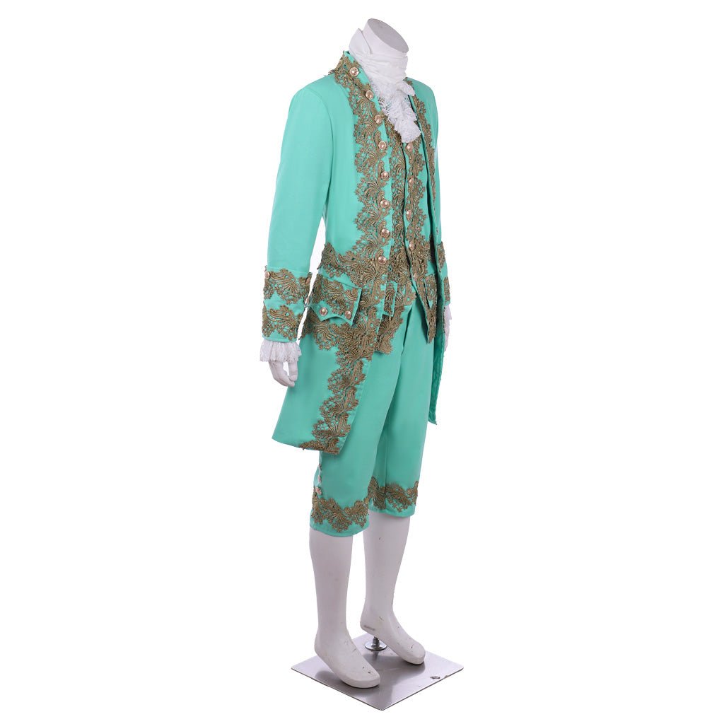 Traje de Corte Rococó del Siglo XVIII para Hombre - Traje Colonial Verde | Serie Medieval Fantasía Cosera - Fantasia Cosera