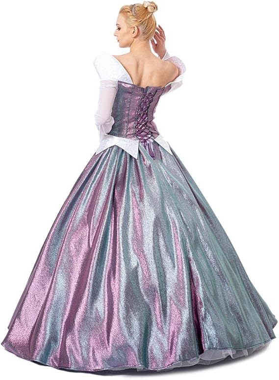 Vestido de Cosplay de Princesa Aurora para Adultos - Vestido de Baile Cambiante de Color - Fantasia Cosera