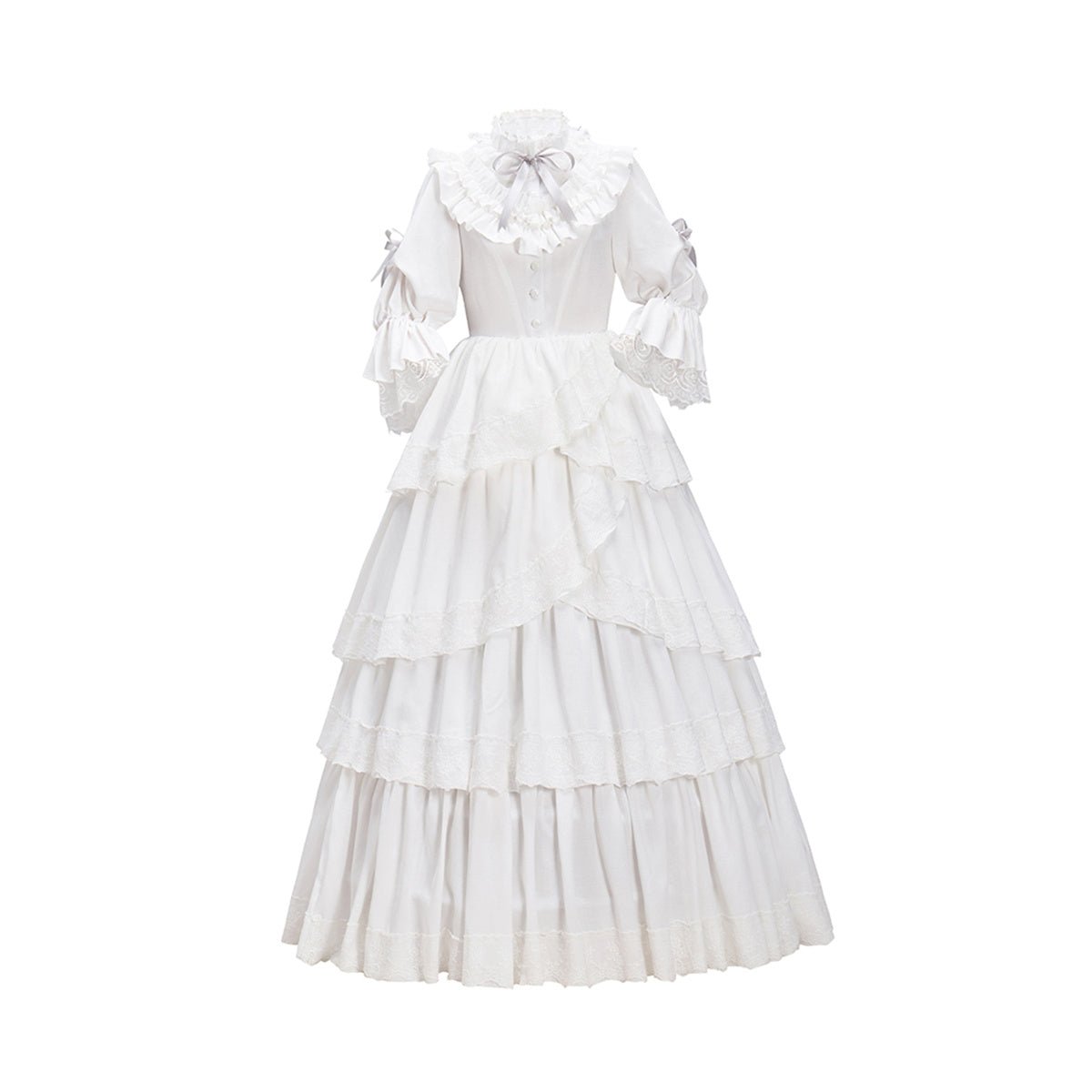 Vestido Victoria Blanco – Elegante Traje de Cosplay para Entusiastas del Anime - Fantasia Cosera