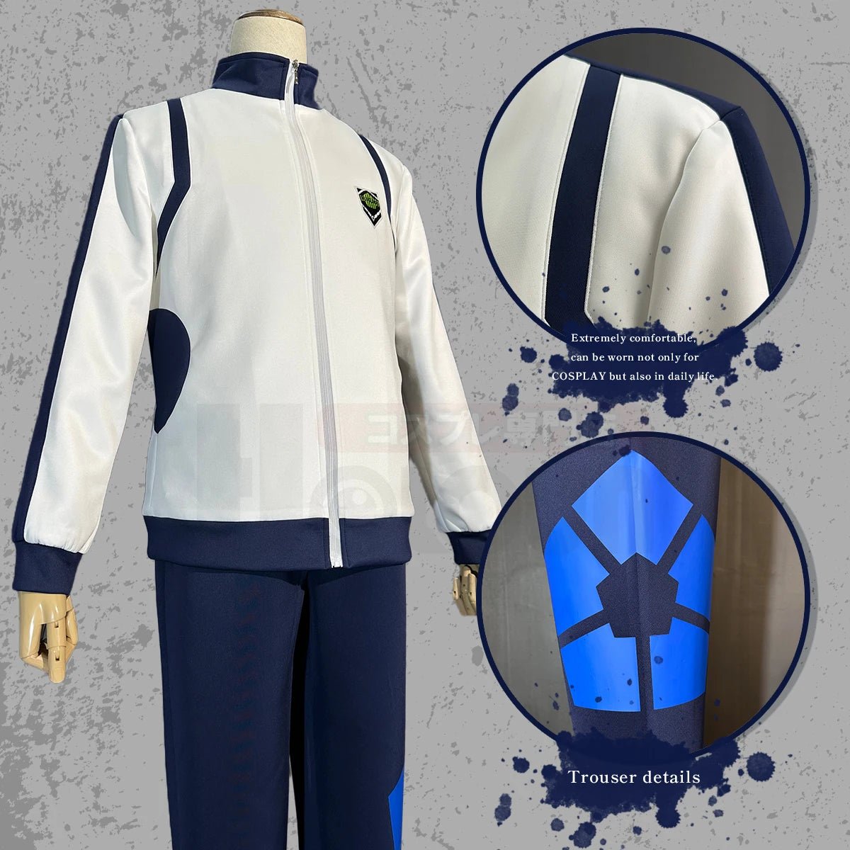 Traje de Cosplay de Blue Lock Reo Nagi Bachira Isagi Chigir - Chaqueta Deportiva con Cremallera y Bordados - Fantasia Cosera