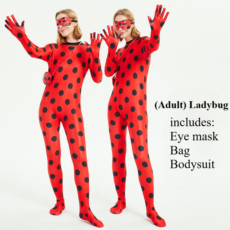 Disfraz de Halloween de Mariquita y Gato Negro para Niños - Adorable Mono de Mariquita - Fantasia Cosera