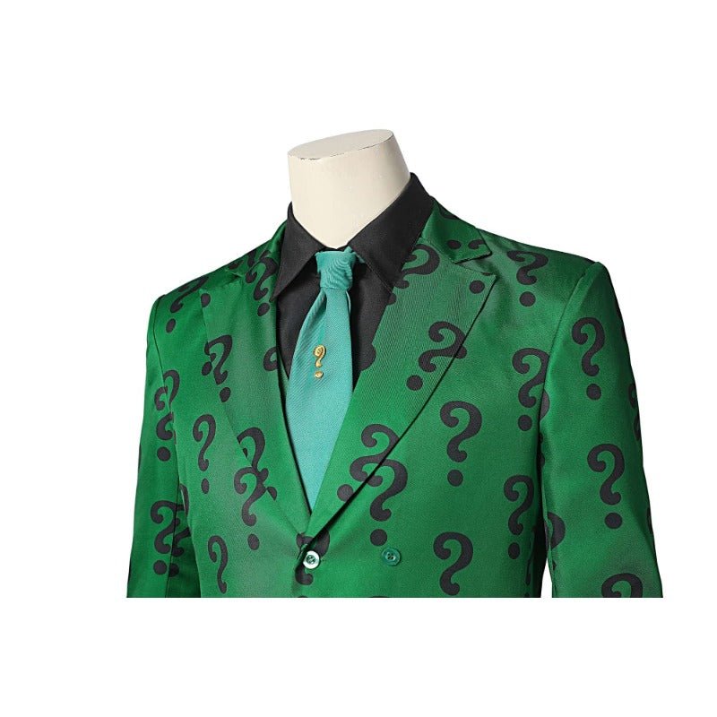 Traje de Riddler Edward Nygma Verde - Disfraz de Villano de Batman para Hombres - Fantasia Cosera