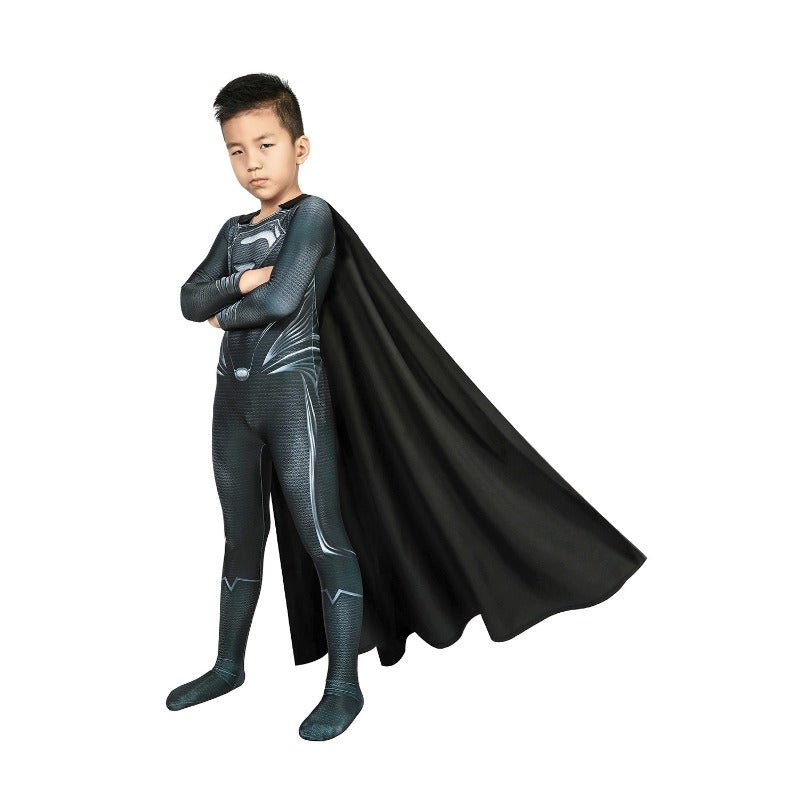Traje de Cosplay de Superhéroe Clark Negro para Niños - Fantasia Cosera