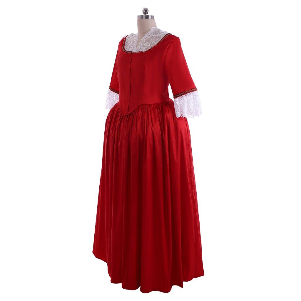 Vestido de Gala Rojo Claire Randall Outlander | Cosplay Estilo Rococó y Medieval - Fantasia Cosera