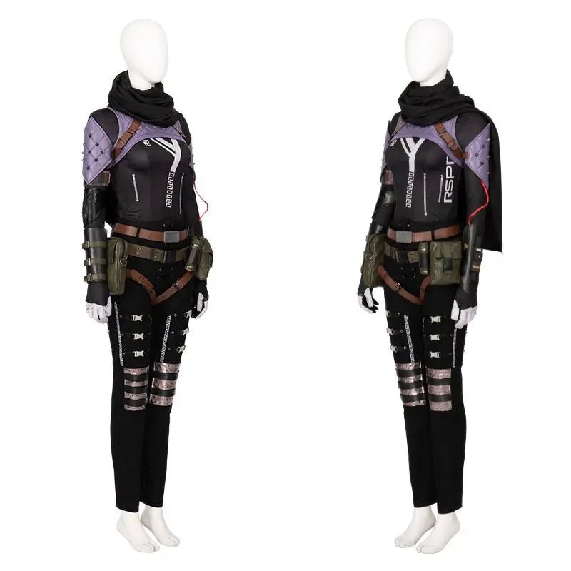 Traje Cosplay Wraith Apex Legends Renee Blasey Piel Malvada con Bufanda - Traje de Combate con Accesorios para Halloween y Carnaval - Fantasia Cosera
